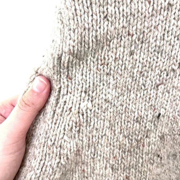 WOOLRICH Men Sweater Size L Quarter Zip High Neck Wool Pullover Marled - Picture 5 of 6